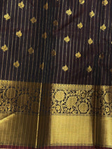 Rust Orange and Brown Banarasi silk saree - PBRRP3