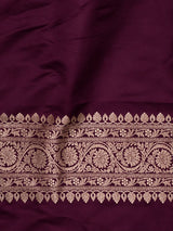 Deep Burgundy Banarasi silk saree - PRAZ7E