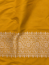Mustard Yellow satin Banarasi silk saree - PRAZ7C
