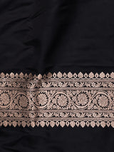 Black satin Banarasi silk saree - PRAZ7D