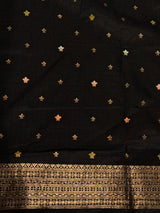 Black Semi Tusser silk saree- PBRMM4