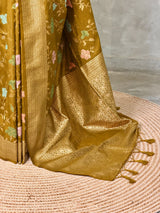 Deep Olive Green Semi Tusser silk saree- PBRMM4C