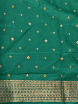 Emerald Green Semi Tusser silk saree- PBRMM4D