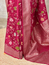 Dark Pink Semi Tusser silk saree- PBRMM4E