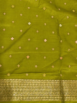 Olive Green Semi Tusser silk saree- PBRMM4D