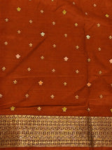 Rust orange Semi Tusser silk saree- PBRMM4D