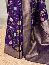 Violet Semi Tusser silk saree- PBRMM4D