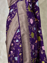 Violet Semi Tusser silk saree- PBRMM4D