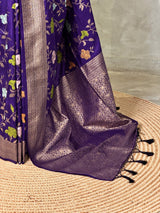 Violet Semi Tusser silk saree- PBRMM4D