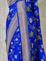 Royal blue Semi Tusser silk saree- PBRMM4E