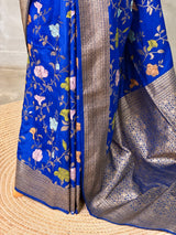 Royal blue Semi Tusser silk saree- PBRMM4E