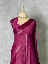 Deep Wine Chanderi silk cotton saree- PBRNAK4J