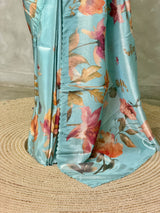 Pastal blue Pure Soft Tissue silksaree - PBRRUPG