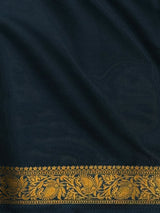 Teal blue Semi mysore crepe Silk Saree - PBRMJ3I