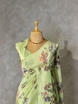 Pastal Green Pure Soft Tissue silksaree - PBRRUPF