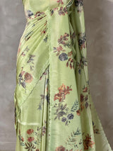 Pastal Green Pure Soft Tissue silksaree - PBRRUPF