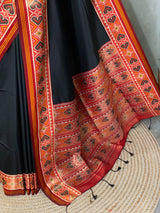Black pochampalli silk Saree - PBRKIV4E
