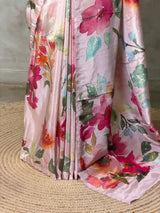 Pastal pink Pure Soft Tissue silksaree - PBRRUPA