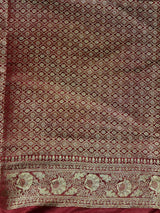 Pink and maroon Banarasi mashru katan silk saree - PRAZ8