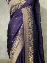 Dark blue Viscose Silk Saree - PBRATH8