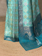 Blue Banarasi mashru katan silk saree - PRAZ8A
