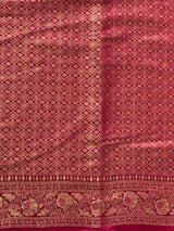 Pink and RedBanarasi mashru katan silk saree - PRAZ8D