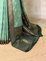 Green Banarasi mashru katan silk saree - PRAZ8F