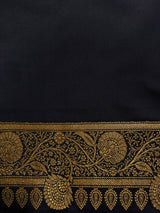 Grey and Dark blue Banarasi mashru katan silk saree - PRAZ9B