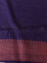 Navy Blue Banarasi Tusser Silk Saree - PBRATH5