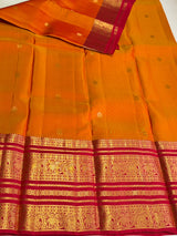 Yellow and Red Pure Vintage Kanchipuram Silk saree - PPUREN20
