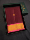 Deep maroon and Onion Pink Pure Vintage Kanchipuram Silk saree - PPUREN22