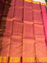Deep maroon and Onion Pink Pure Vintage Kanchipuram Silk saree - PPUREN22