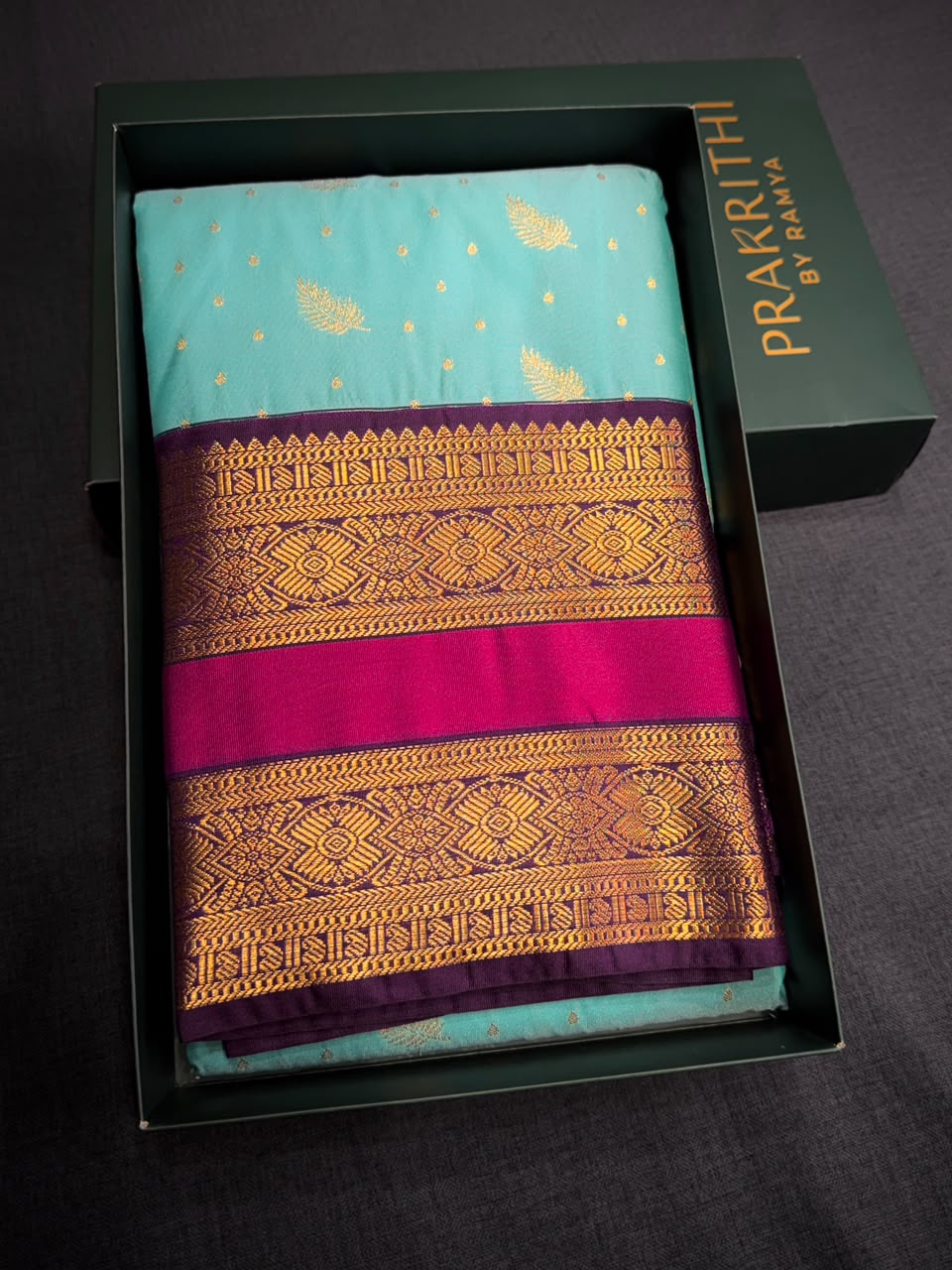 Blue and Purple Semi Kanchipuram Silk Saree PSSRN43