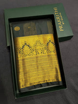 Green and Gold Semi Kanchipuram Silk Saree PSSRN44