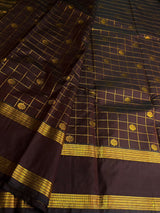 Brown and Gold Semi Kanchipuram Silk Saree PSSRN49