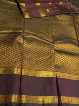 Brown and Gold Semi Kanchipuram Silk Saree PSSRN49