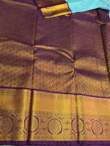 Blue and Purple Semi Kanchipuram Silk Saree PSSRN50