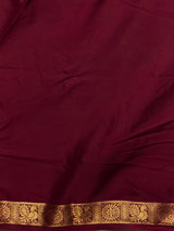 Wine Semi Mysore crepe Silk Saree - PBRMJ5