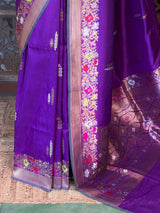 Violet pure katan Banarasi silk saree - PBRKATAN9
