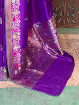 Violet pure katan Banarasi silk saree - PBRKATAN9