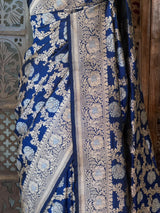Blue pure katan Banarasi silk saree - PBRKATAN5