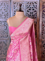 Pink pure katan Banarasi silk saree - PBRKATAN4