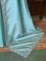 Pastal Blue Raw Silk Saree - PBRRAW