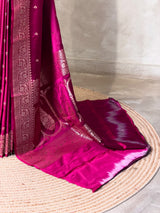 Magenta pure satin Banarasi silk saree - PRAZ8F