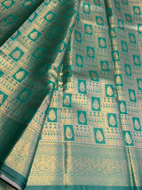 Peacock green Tissue Kanchipuram saree- PBRIDEK20B