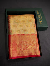 Red Tissue Kanchipuram saree- PBRIDEK22