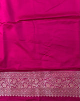 Rani pink pure satin Banarasi silk saree - PRAZ8A