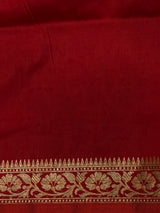 Dark green and Red Silk saree - PBRZU14A