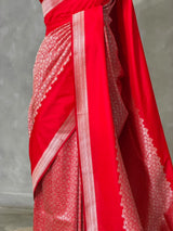 Red katan Banarasi silk saree - PRAZ9A