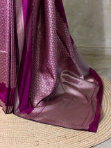 Purple katan Banarasi silk saree - PRAZ9